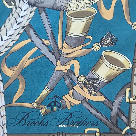 Brooks Brothers Silk Square Scarf Game Birds Pheasant - Picture 13 of 16